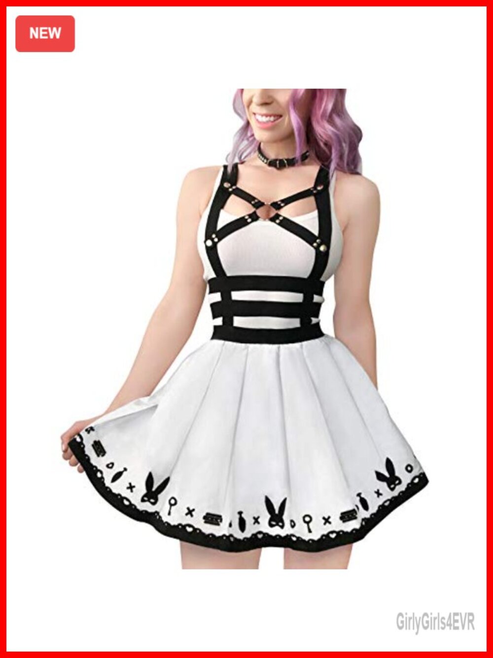 BDSM Overall Skirt Romper Removable Bondage Harness Cotton Bodycon
